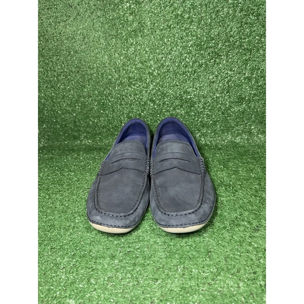 COLE HAAN Motogrand Penny Loafer Mens Size 10.5 Navy Nubuck Slip On Shoes C24717
